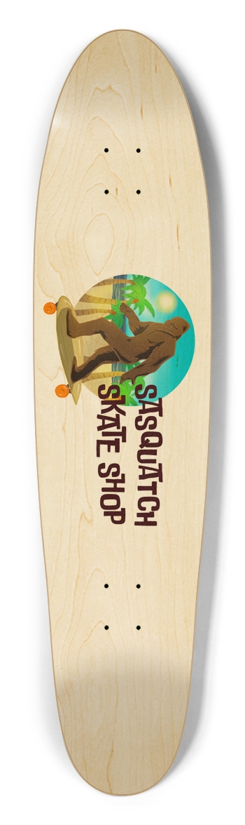 Sasquatch Skate Shop logo deck Longboard Shape