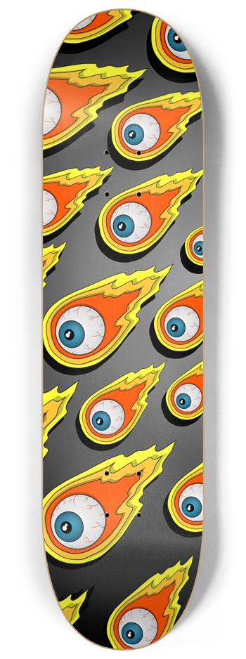 Flaming Eyeball Popsicle Skateboard 8-1/4 Skateboard Deck