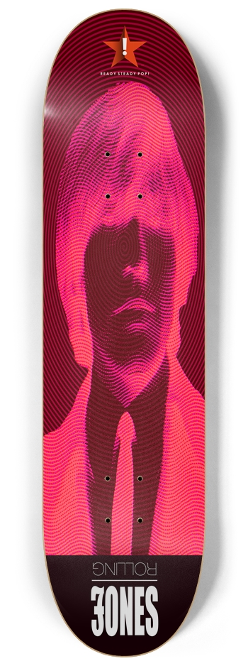 Rolling Jones (Negative) 8.25 Custom Popsicle Deck 8-1/4 Skateboard Deck