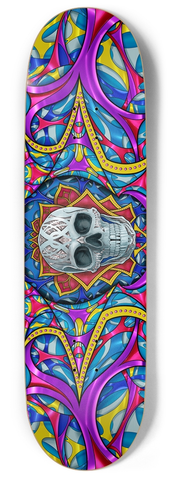 Blitz Skull Horizontal design 9" x 34" 9 Inch Skateboard
