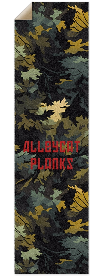 Alleycat Planks Woodland Camo Custom Griptape 9 x 33 Inch Griptape