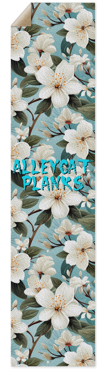 Alleycat Planks White Plumeria Custom Griptape Griptape for Longboards