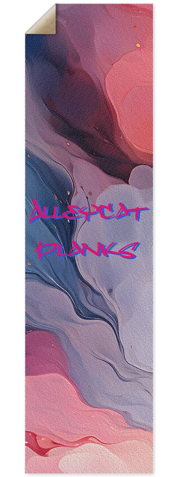 Alleycat Planks Watercolor Custom Griptape 9 x 33 Inch Griptape