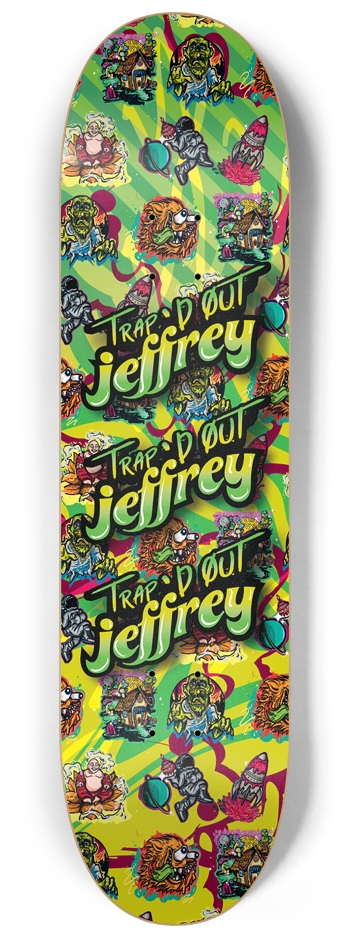 Trap'D out Jeffrey green 8-1/4 Skateboard Deck