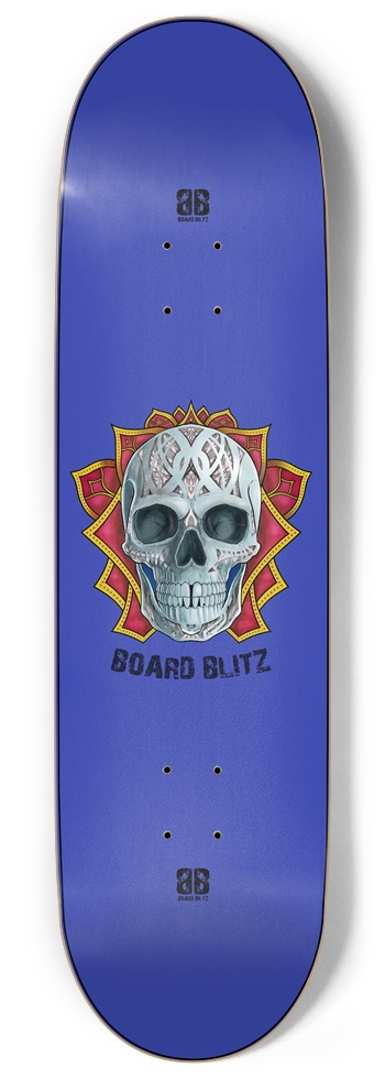 Skull Head Blue 9" x 34" 9 Inch Skateboard