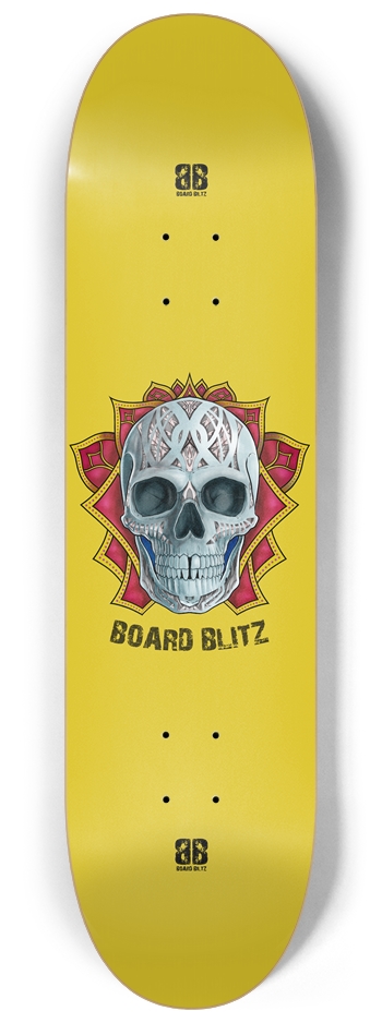 Skull Head Yellow 8.25" x32" Deck 8-1/4 Skateboard Deck
