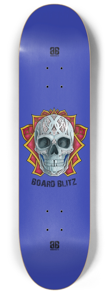 Skull Head Blue 8.25" x32" Deck 8-1/4 Skateboard Deck