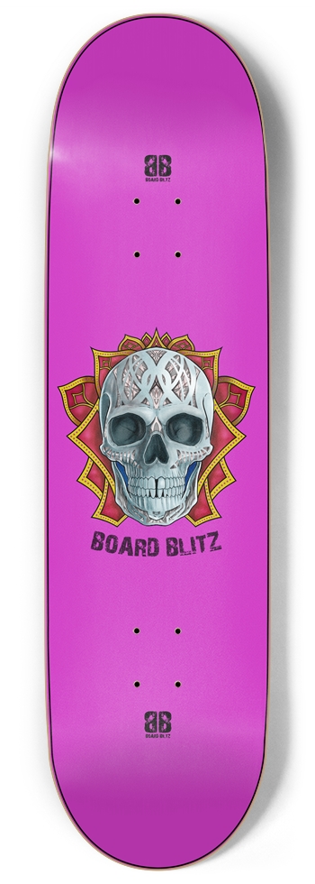 Skull Head Purple 9" x 34" 9 Inch Skateboard