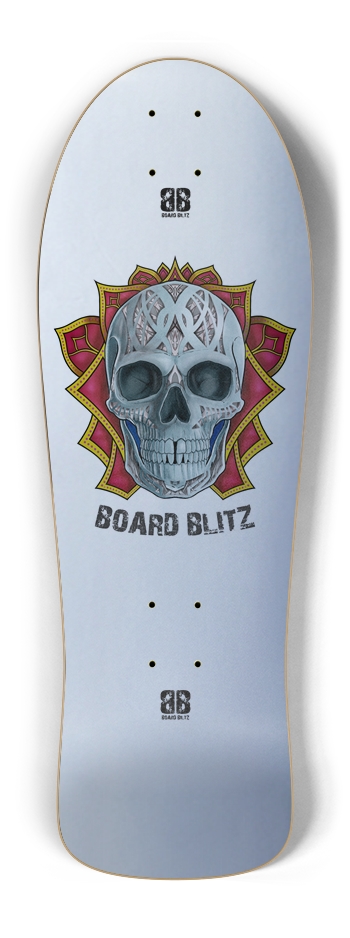 Skull Head Silver Old School Deck Old School Shape