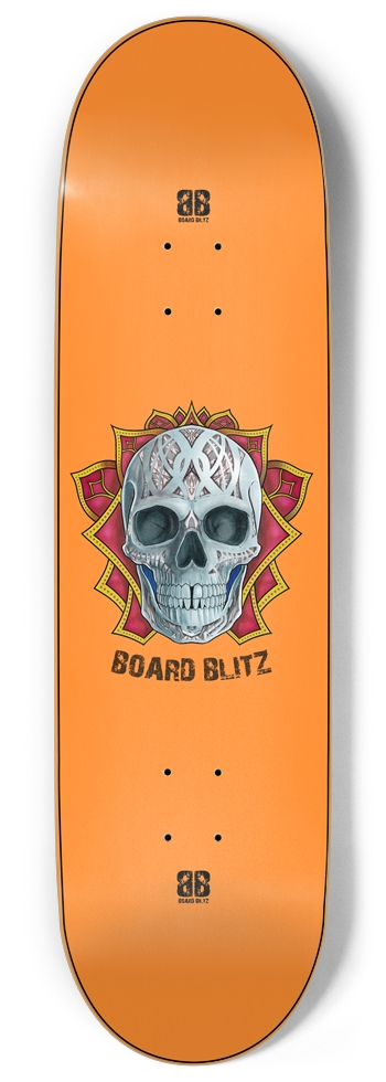 Skull Head Orange 9" x 34" 9 Inch Skateboard