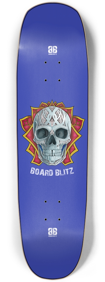 Skull Head Blue SN 8.75" x33.25" Deck Square Nose
