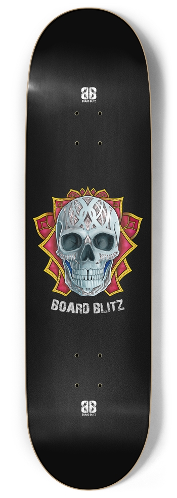 Skull Head Black 9" x 34" 9 Inch Skateboard