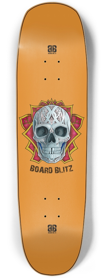 Skull Head Orange SN 8.75" x33.25" Deck Square Nose