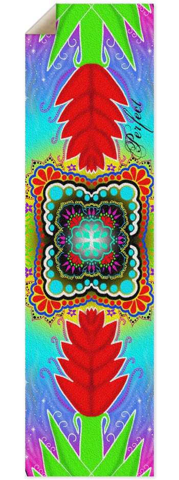 Red Yucca Mandala grip 9 x 33 Inch Griptape