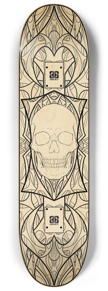 Skull Design 03. Blank 8.25” x 32” 8-1/4 Skateboard Deck