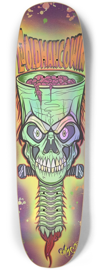 Frankie Skull (and Spine) Custom Skateboard Square Nose