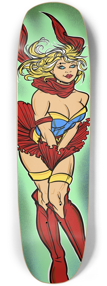 Super Person Girl Custom Skateboard Square Nose