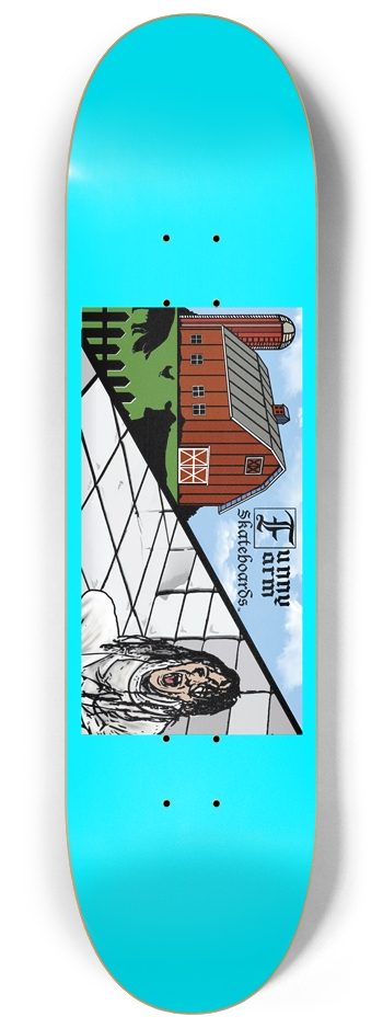 Farm Asylum - 8.25" x 32.25" - Turquoise 8-1/4 Skateboard Deck