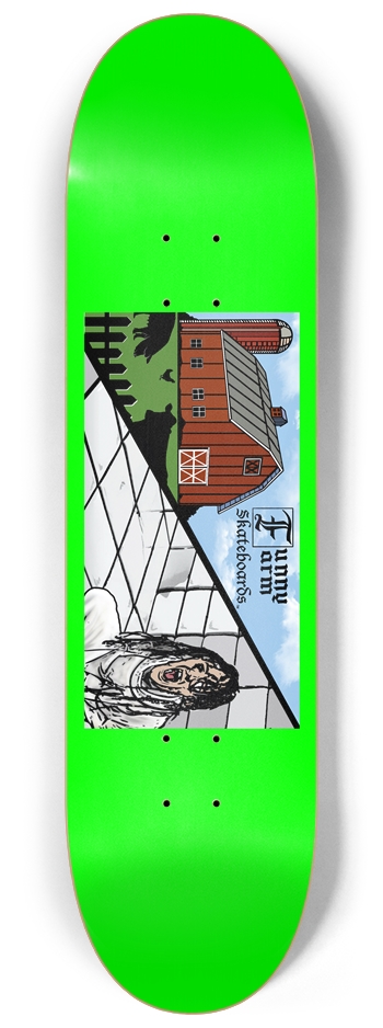 Farm Asylum - 8.25" x 32.25 - Green 8-1/4 Skateboard Deck