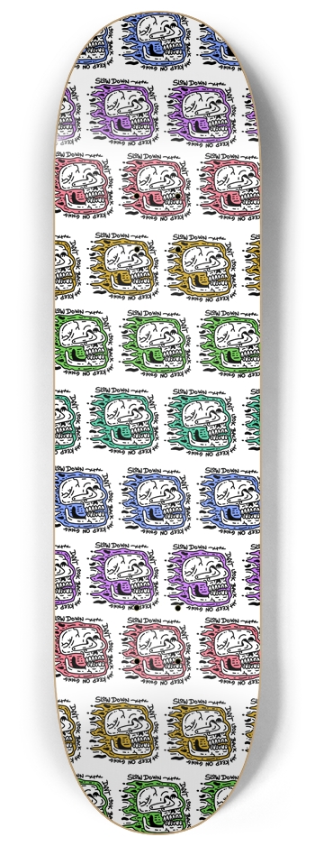 Slow Down Don't Look Back Keep on Going White 8-1/4 Skateboard Deck