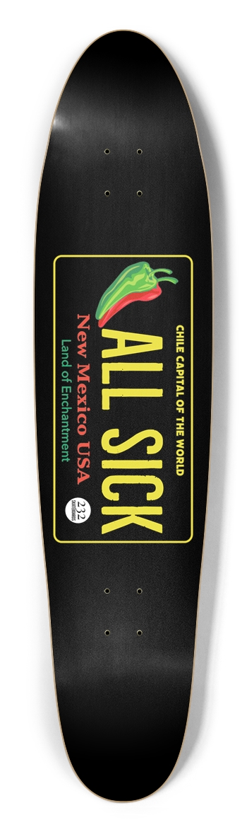 All Sick New Mexico License Plate Longboard  Longboard Shape