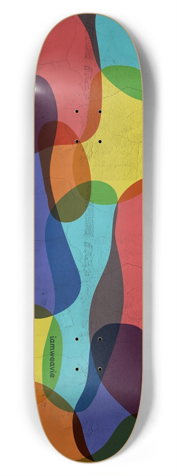 Colorful Camo on Concrete 7-3/4 Skateboard Deck