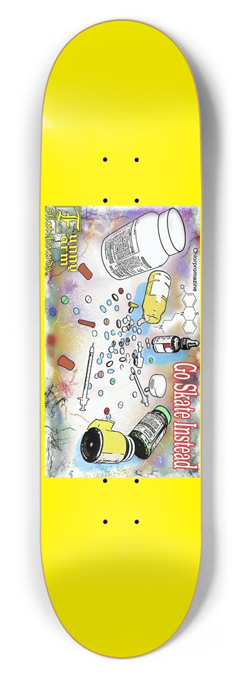 Go Skate Instead - 8.5" x 32" - Yellow 8-1/2 Skateboard Deck