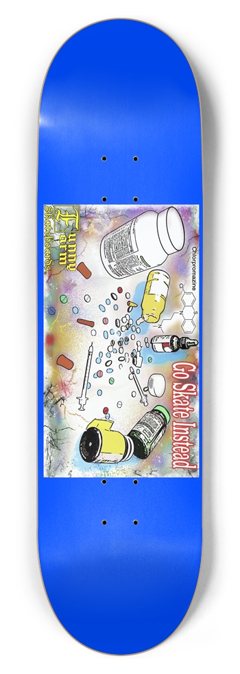 Go Skate Instead - 8.75" x 33" - Blue 8-3/4 Inch Skateboard