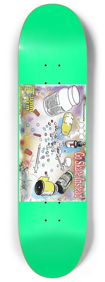 Go Skate Instead - 8.25" x 32.25" - Jade 8-1/4 Skateboard Deck