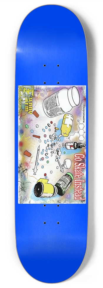 Go Skate Instead - 9.0" x 34" - Blue  9 Inch Skateboard
