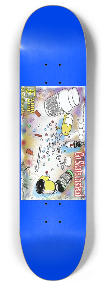 Go Skate Instead - 8.0" x 32" - Blue 8 Inch Skateboard Deck