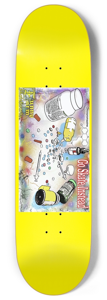 Go Skate Instead - 9.0" x 33" - Yellow 9 Inch Skateboard