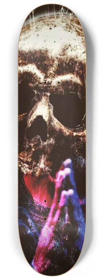 Custom Skateboard with "Dead Prayer" design by Wil 8-1/4 Skateboard Deck