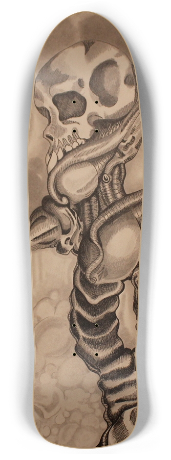 Custom Skateboard with "Brain Freeze" design by. W Retro Rocket