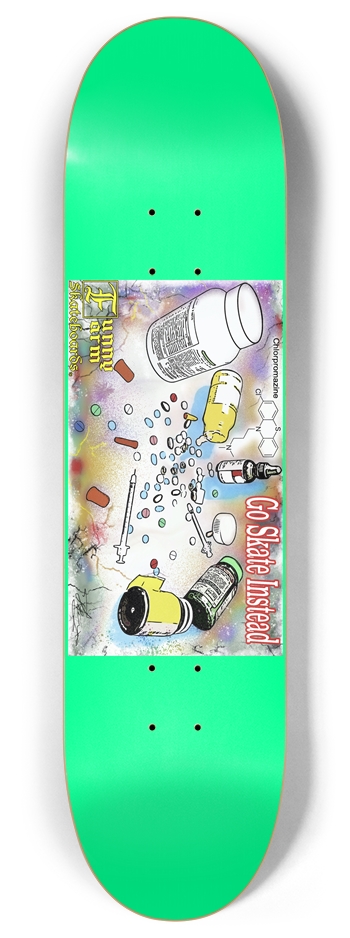 Go Skate Instead - 8.0" x 32" - Jade 8 Inch Skateboard Deck
