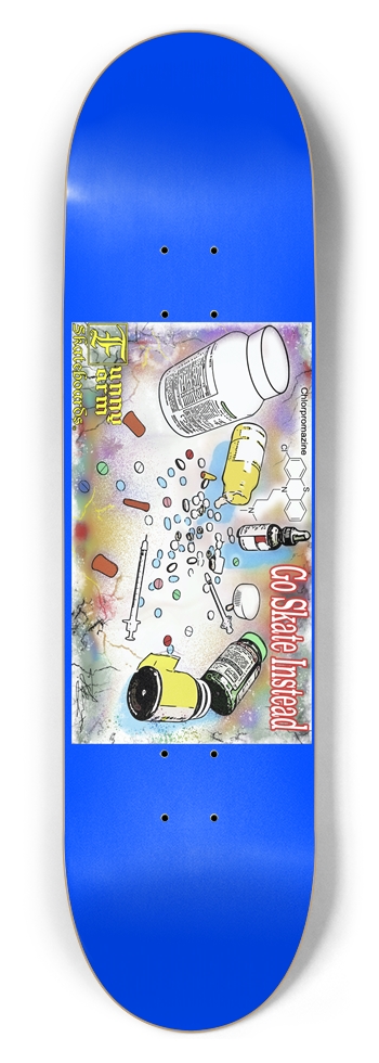 Go Skate Instead - 8.5" x 32" - Blue 8-1/2 Skateboard Deck