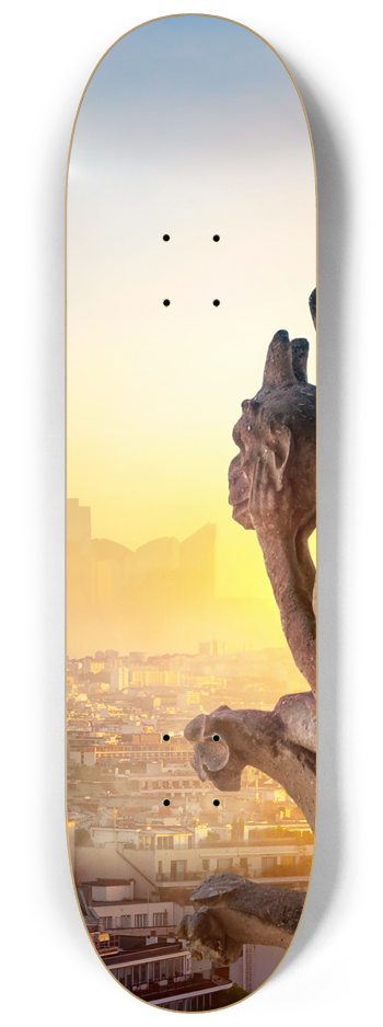 Gargoyle Over Paris 3 Deck Series Wall Art #2 8-1/4 Skateboard Deck