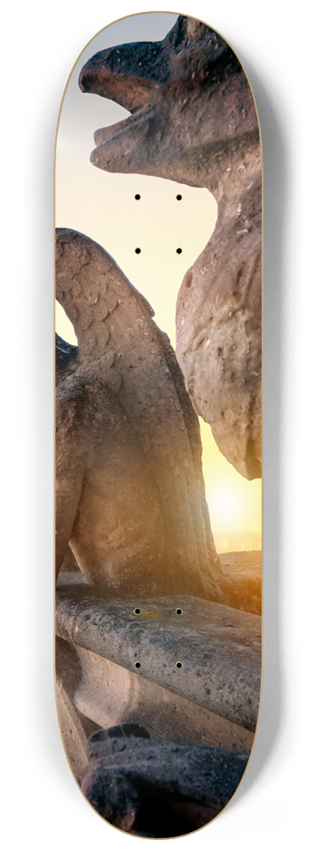 Gargoyle Over Paris 3 Deck Series Wall Art #3 8-1/4 Skateboard Deck