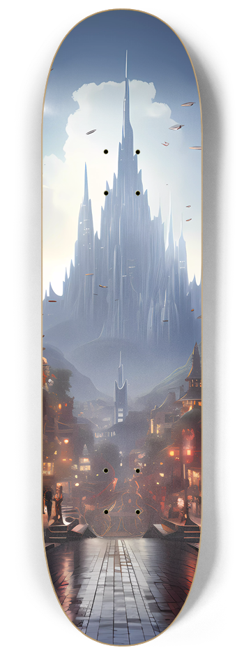 3 Deck Series - Futuristic City #2 8-1/4 Skateboard Deck