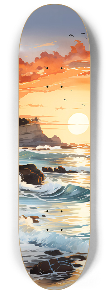 3 Deck Series - Sunset Surf #2 8-1/4 Skateboard Deck