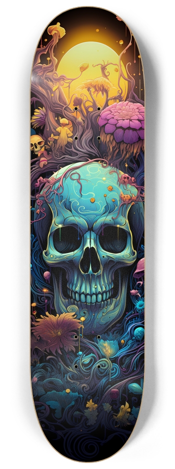 Custom Glowing Skull Skateboard 8-1/4 Skateboard Deck