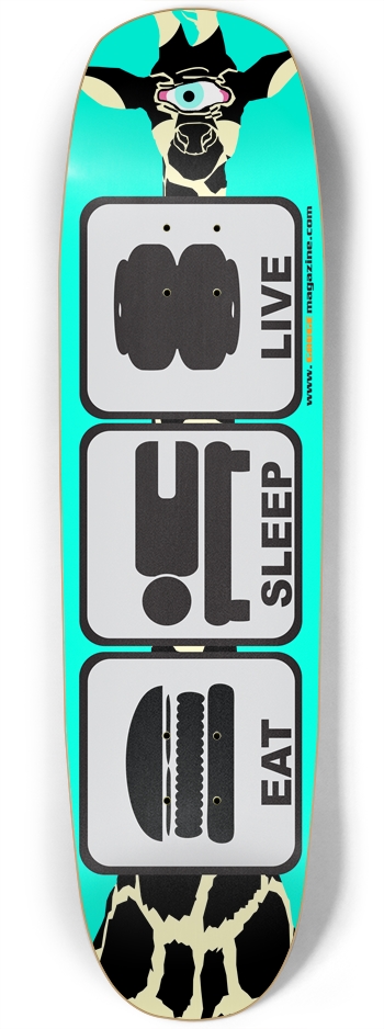 Eat Sleep Live Gauge Magazine Skateboard Square Nose