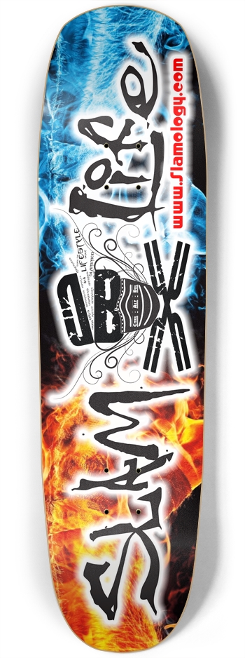 Fire Ice Slam Life Custom Skateboard Square Nose