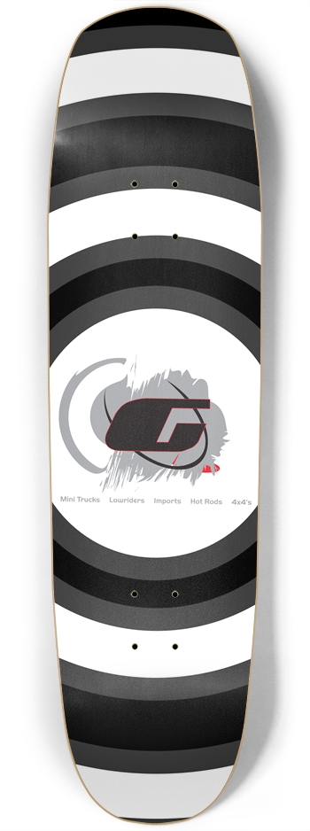 Splatter G Grey Scale Custom Skateboard Square Nose