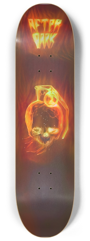 Fire Skull Grenade Holographic  8-1/4 Skateboard Deck