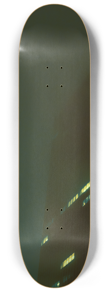 Building in the Fog (glow in the dark) #1 8-1/4 Skateboard Deck