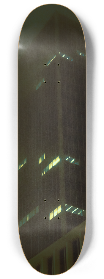 Building in the Fog (glow in the dark) #2 8-1/4 Skateboard Deck