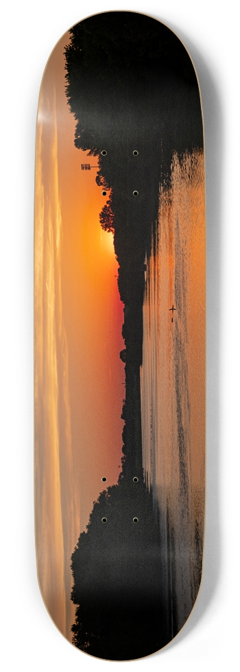 Sunset on River 9 Inch Skateboard
