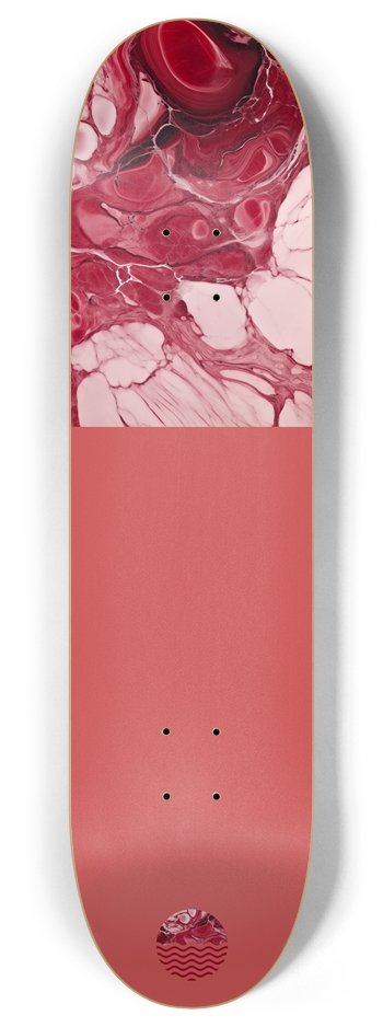 Red Marble 8 Inch Skateboard Deck