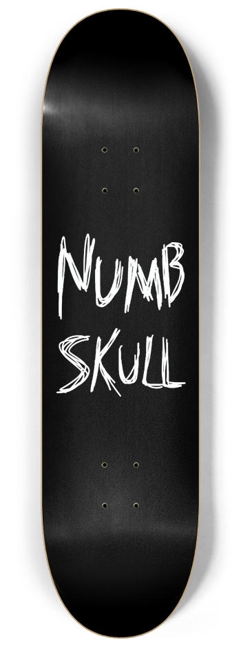 WHITE ON BLACK- NUMBSKULL SKETCH LOGO 8-1/4 Skateboard Deck